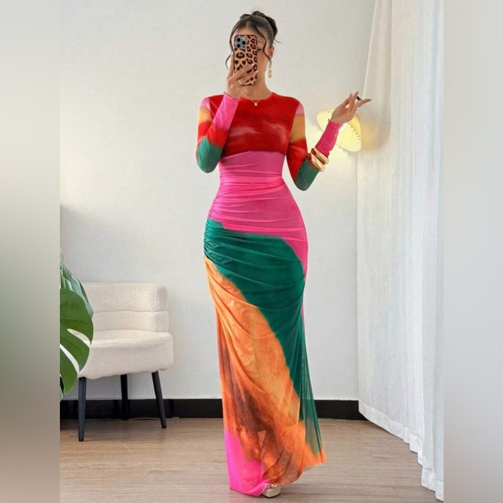 Vibrant Multicolor Long Sleeve Dress size 8/10
